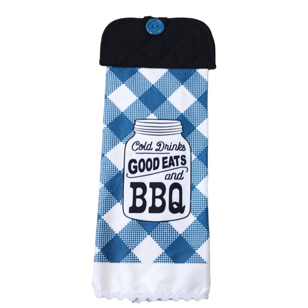 Handmade Kitchen Hanging Towel Home Decor Summer BBQ Blue